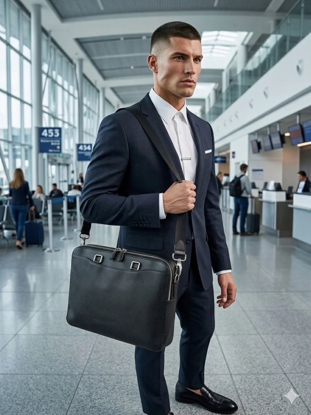 COACH Leather Briefcase Black F79973 Men's Black Leather Briefcase Travel Bag